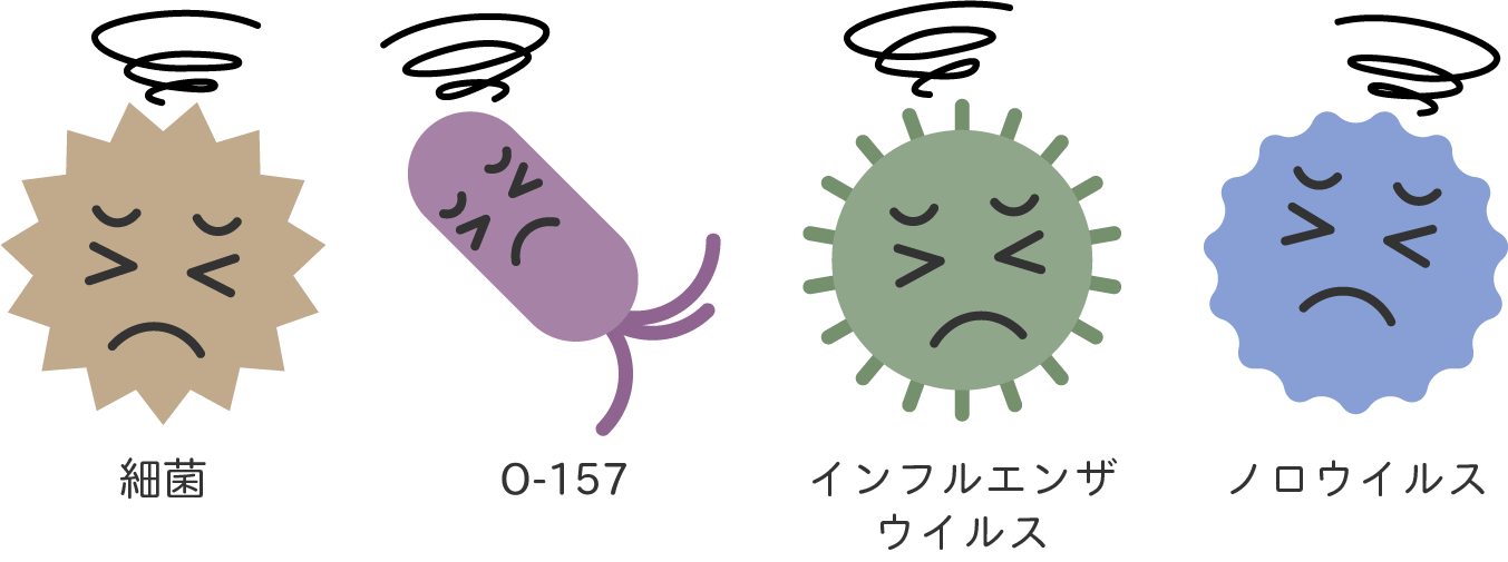 ウイルスと細菌のイラスト